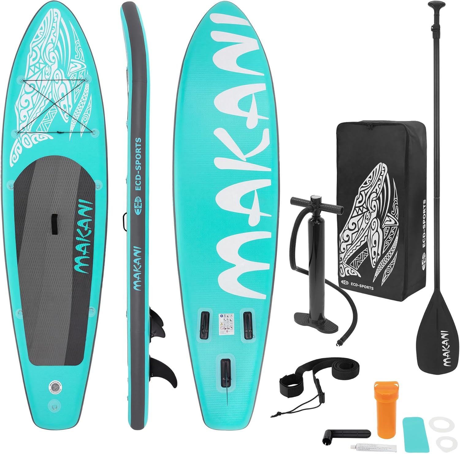 ECD Germany - Stand Up Paddle Board - 305/308/320/380 cm - PVC, jusqu’à 150 kg, 10/15 cm, sac, pompe
