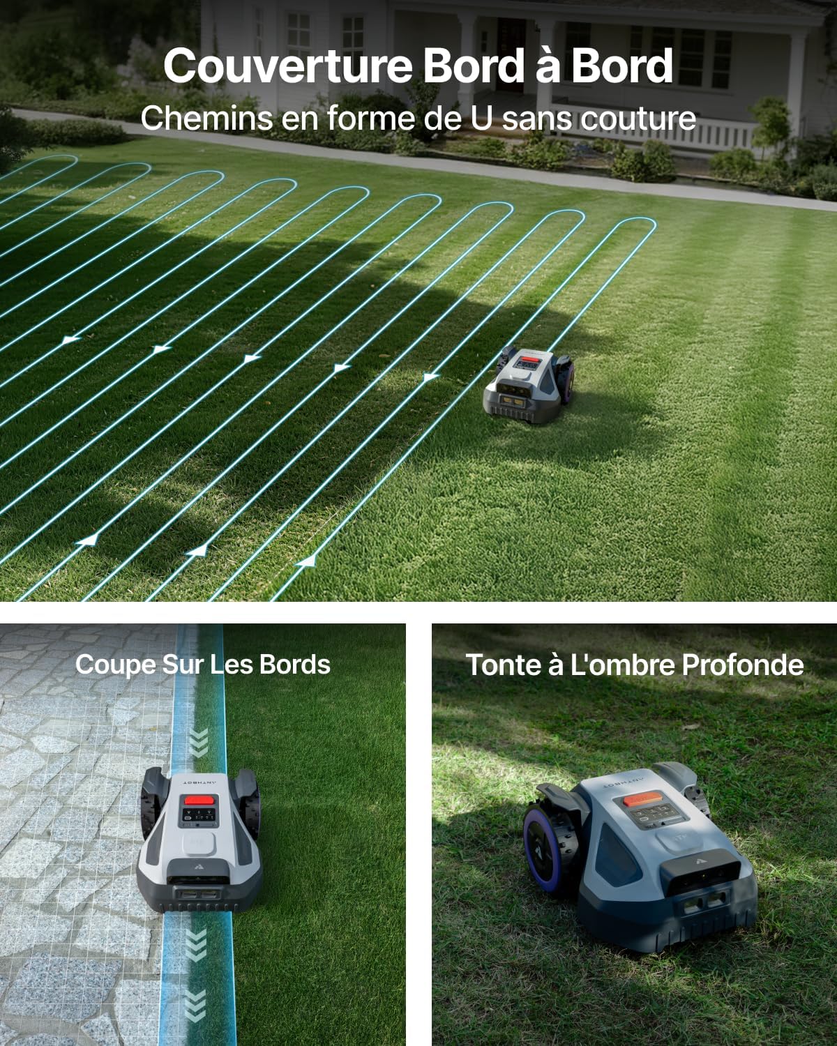 Anthbot - M9 Série - 1050m² - Tondeuse robot RTK, caméra AI, M9