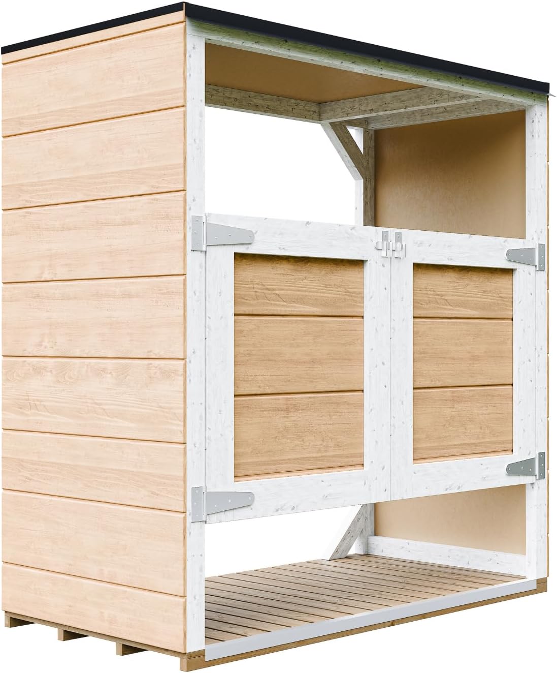 Abri de Jardin pour poubelles, Cache Poubelle extérieur 2x240L – Coffre de Rangement Exterieur, Armoire de Jardin, cabane de Jardin Exterieur – Timbela M980A-HARVEST Honey