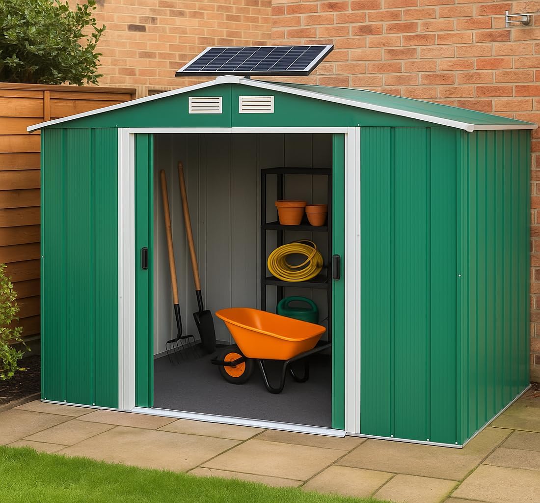 Duramax - ECO 10x8 - 7,28m² - Abri métal renforcé, toit acier vert