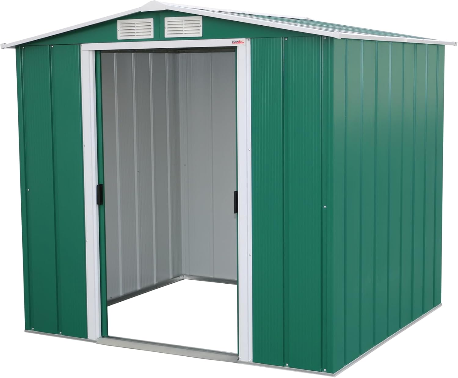 Duramax ECO 6 x 6 (3.33 m²) Abri de Jardin en Métal Galvanisé à Chaud, Abri de Stockage d'Outils, Structure de Toit Renforcée, Abri en Métal Sans Entretien, Vert