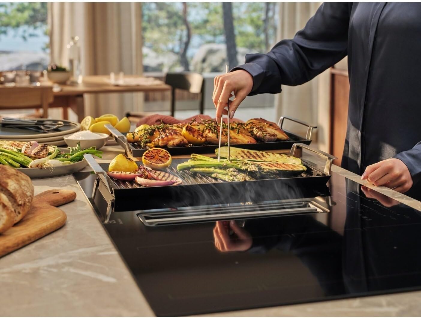 Electrolux - Plancha Grill 2.0 - pour four/feu - céramique antiadhésive - E9HHPG11