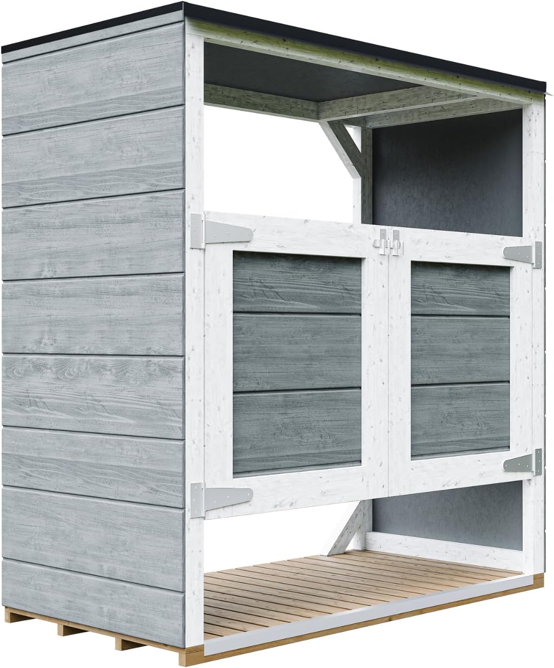 Timbela - Abri de jardin extérieur 2x240L, acier, rangement poubelles M980A-CAVERN Steel