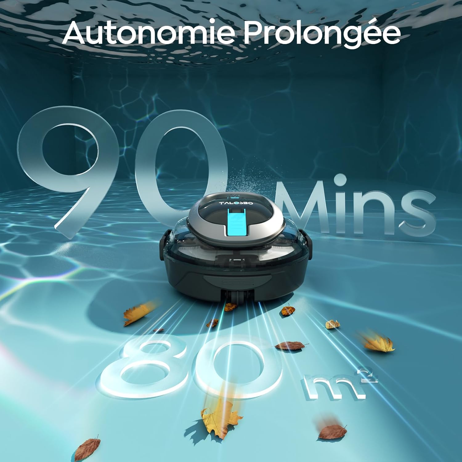 TALOSBO - S2 Série - Robot piscine double filtration, 90min autonomie, stationnement auto - 2026 TALOSBO S2
