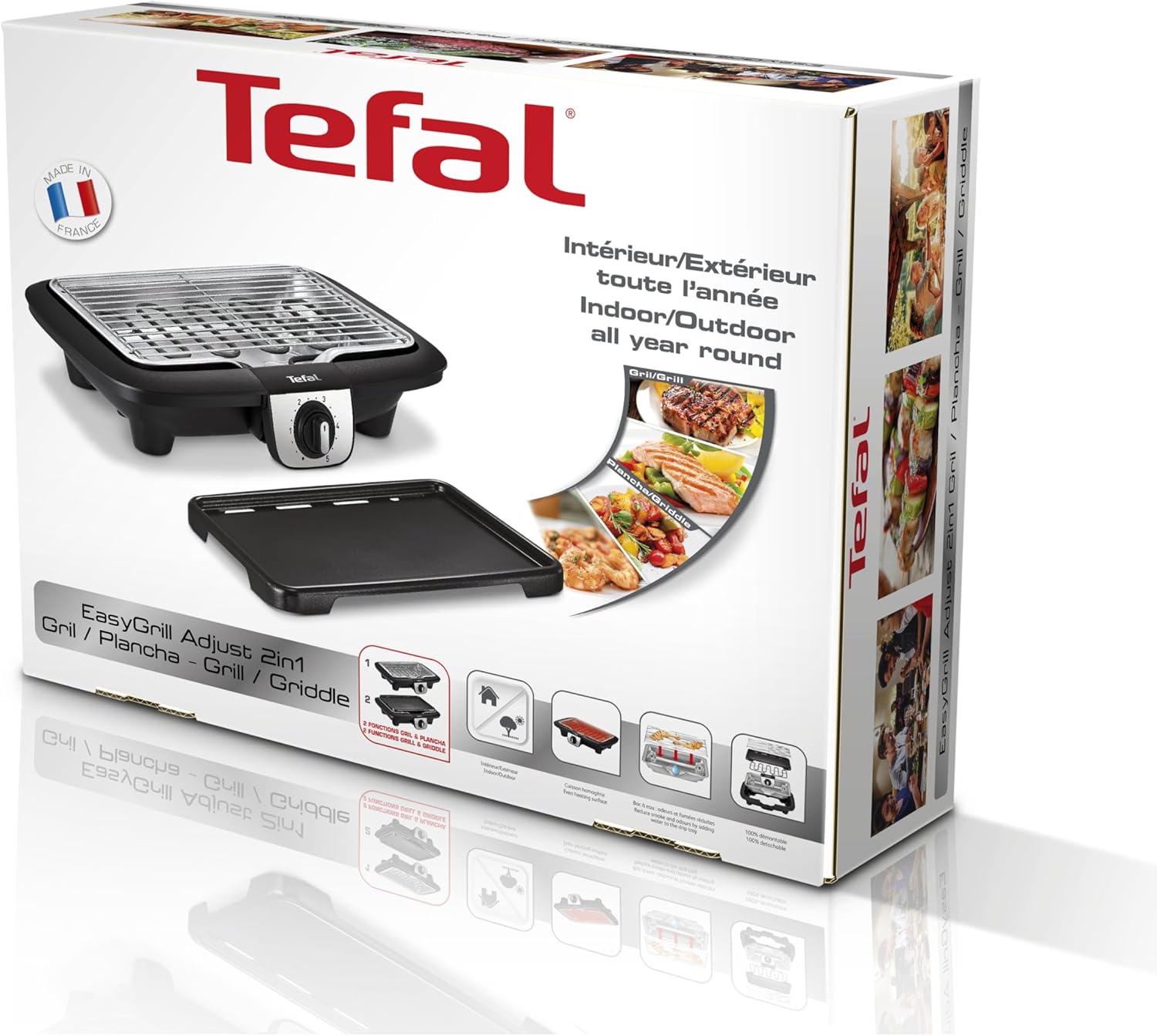 Tefal - Easy Grill 2en1 - plancha, 2100 W, peu de fumée - YY3818FB