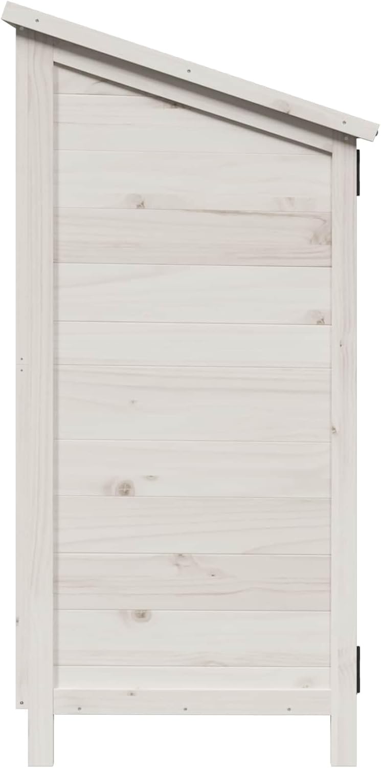 vidaXL - abri de jardin blanc, 106,5x56x113,5 cm, bois ingénierie, étanche