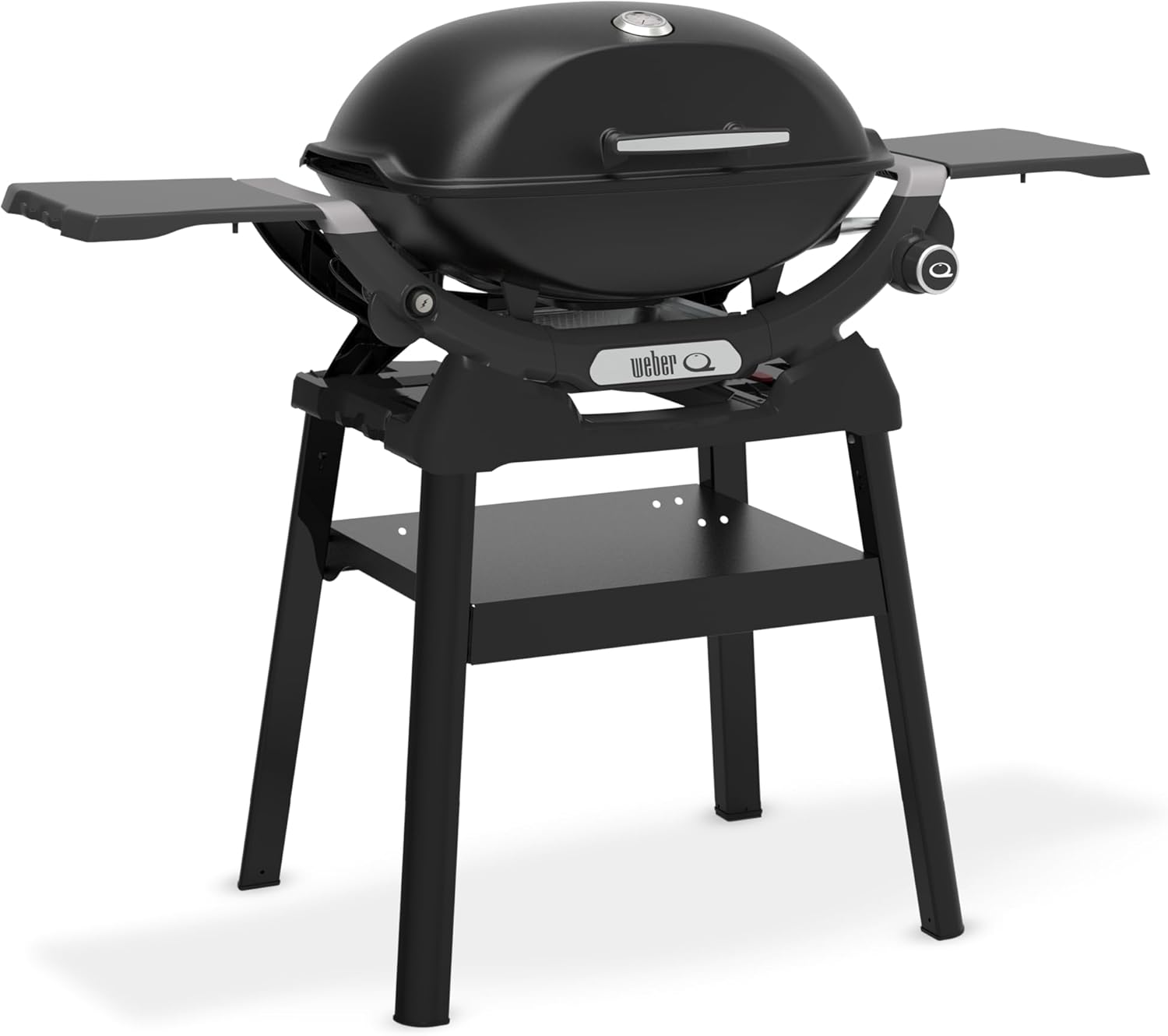 Weber - Q 2200N série barbecue gaz, compact, fonte émaillée, brûleur puissant, tablettes, noir minuit, Q2200N