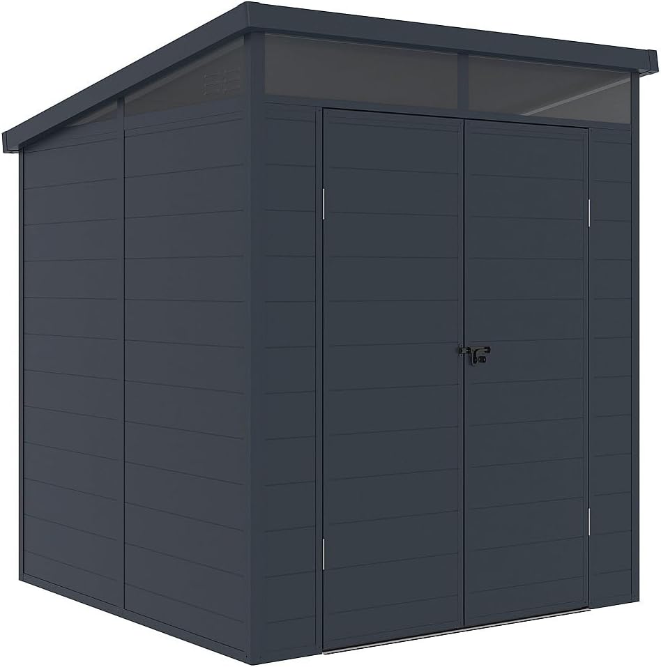 Vente-unique - Abri de Jardin en résine Gris Anthracite 3,65 m² avec Plancher - MINARO