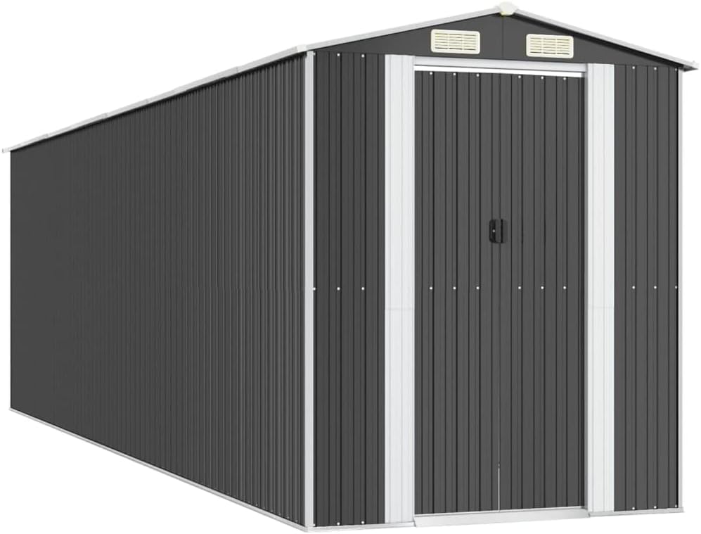 vidaXL - Abri de jardin acier galvanisé anthracite 192x689x223 cm