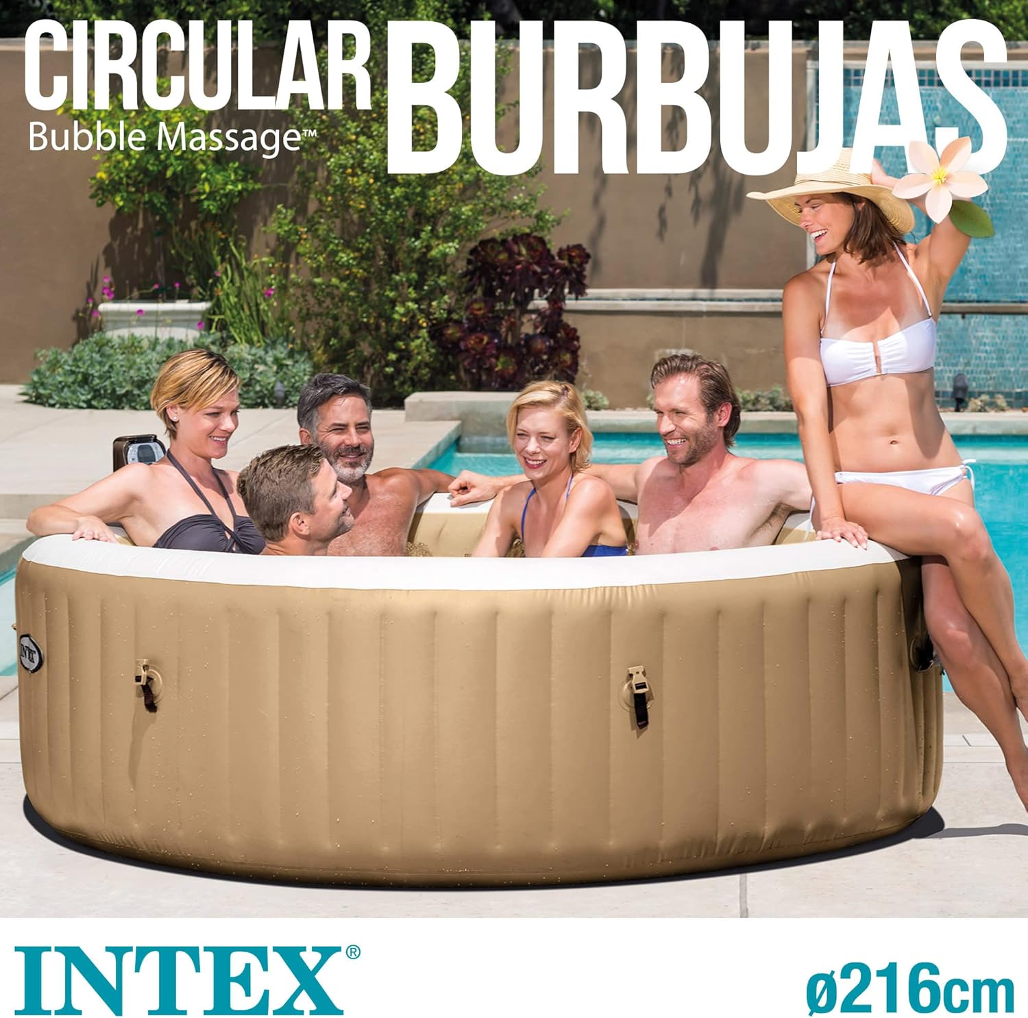 Intex - Pure Spa Sahara série - 6 places - beige - 28428EX