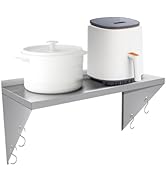 MOOTACO Étagère Murale Cuisine Tablette écurie INOX, monocouche Triangulaire avec Multifonctionne...