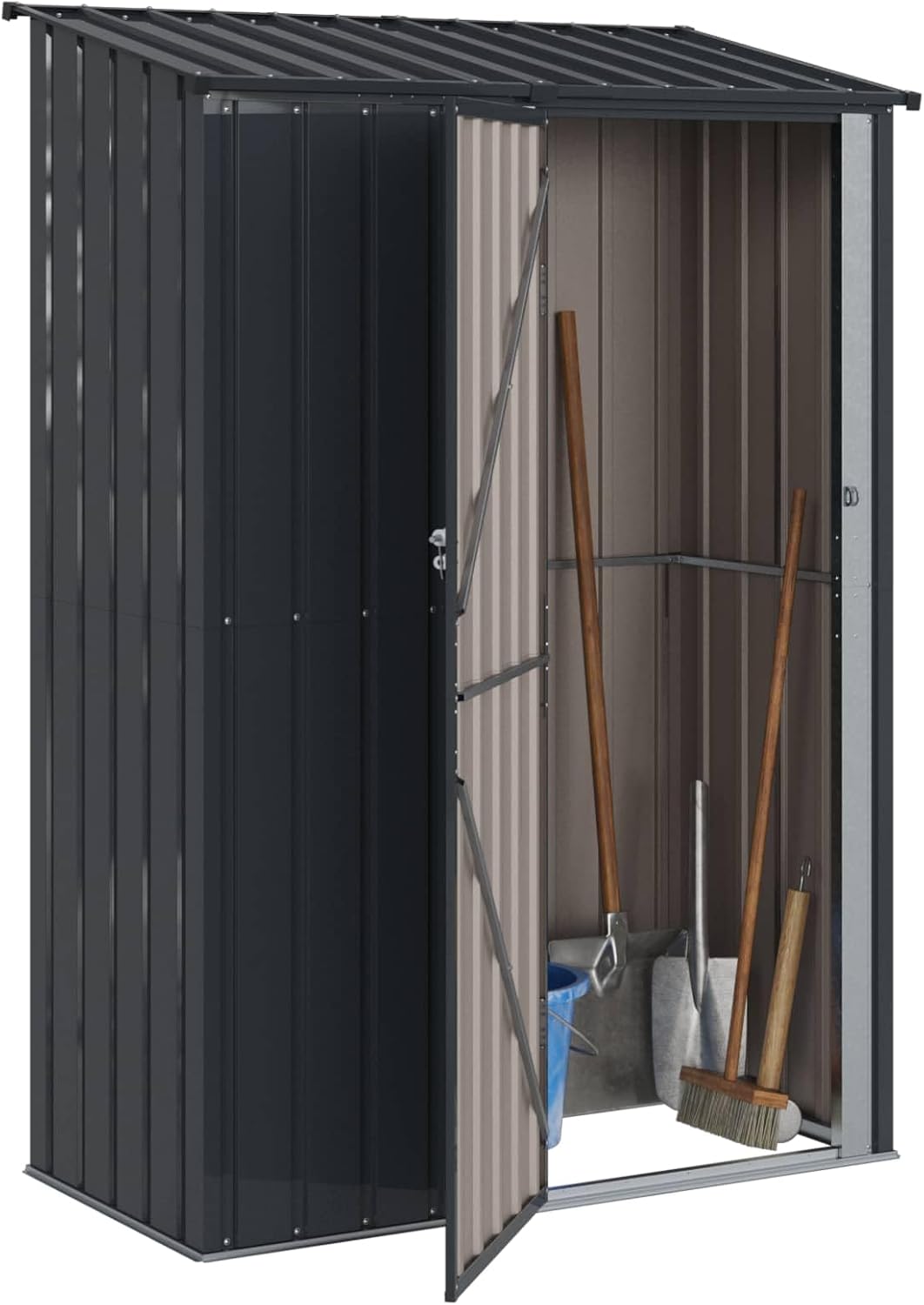 vidaXL - Abri de jardin anthracite 140,5x74x200cm, métal durable