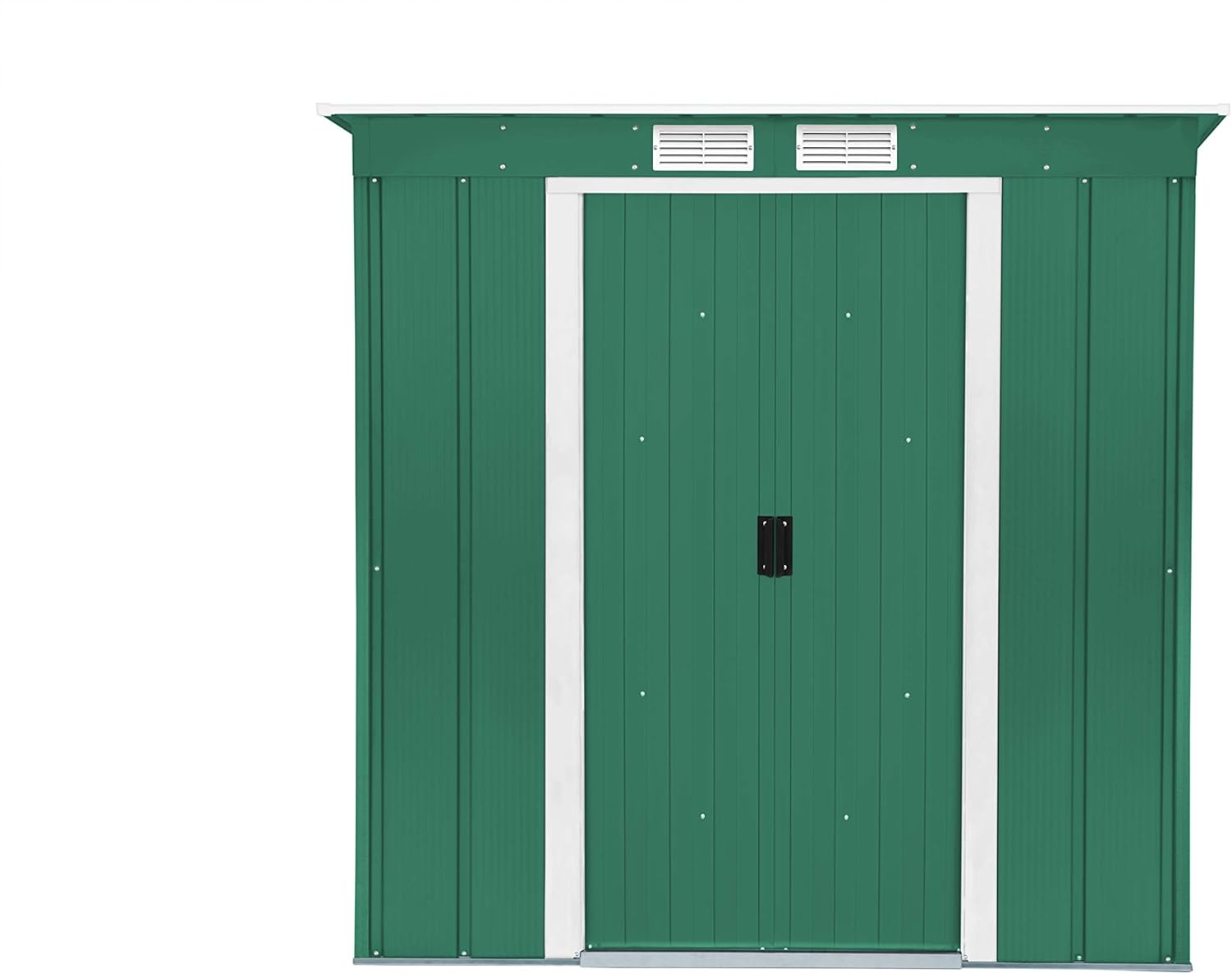 Duramax ECO 6 x 4 (2.17 m²) abri de jardin en métal à toit pentu, Abri de jardin en métal galvanisé à chaud, Abri de stockage d'outils, structure de toit renforcée, vert