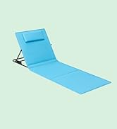 avec dossier réglable. Comprend trois sections, un coussin intégré et un cadre en métal noir pour s'incliner à différents angles