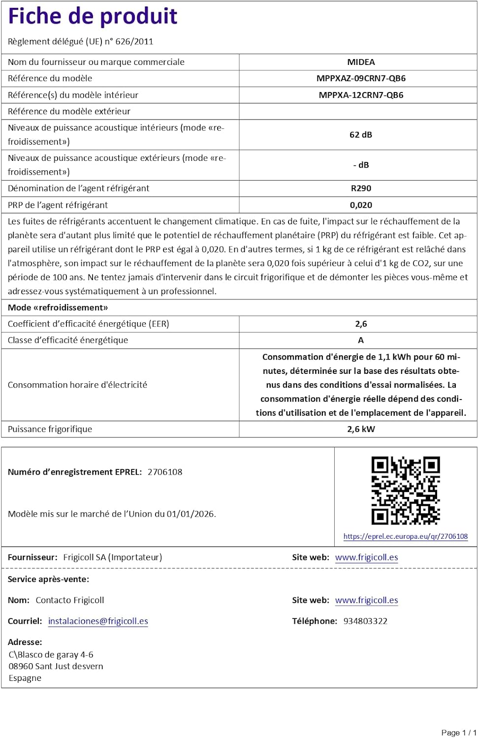 MIDEA Climatiseur Mobile Silencieux 9000 BTU avec Évacuation | 4 en 1: Climatisation, Ventilation, Déshumidification, Sleep | Clim Portable avec Contrôle App & Télécommande | Kit de Fenêtre Inclus