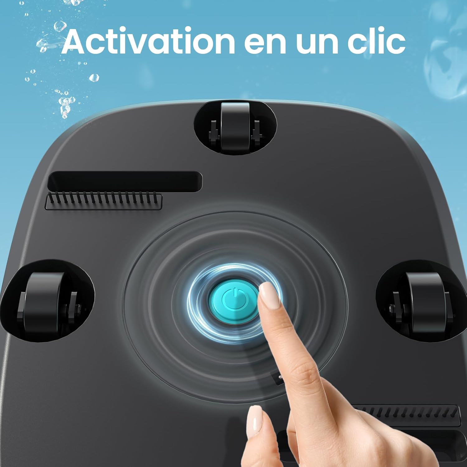 AIPER - Robot piscine sans fil - 80 m² - 90 min autonomie, aspire débris, auto-stationnement