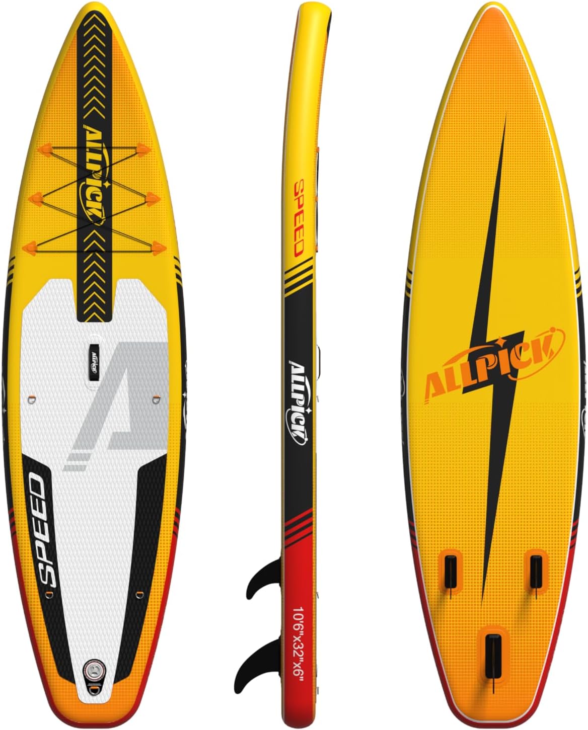 ALLPICK Paddle Gonflable, Kit de Padelsurf de Stand Up Paddle Sup Gonflable de 320 cm, avec Support Universel pour Caméra, Pagaie réglable, Débutants et confirmés, 200 kg