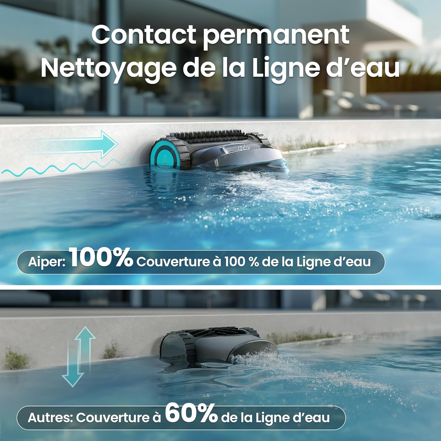 AIPER - Scuba X1 série - dimensions non précisées - nettoyage intelligent ligne d'eau, filtration ultra-fine, Scuba X1