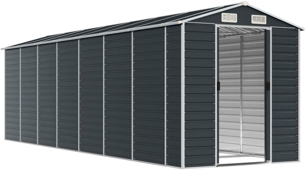 vidaXL Abri de Jardin Anthracite 191x640x198 cm Acier galvanisé