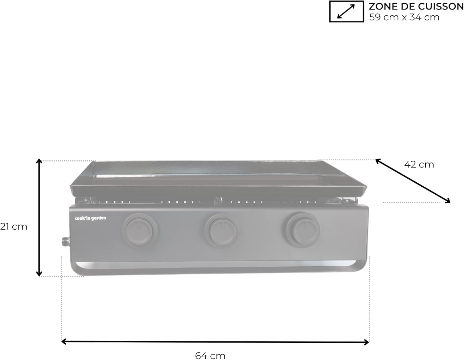 Cook'in Garden - Tempo 3 brûleurs - 6 kW - acier émaillé - bac amovible