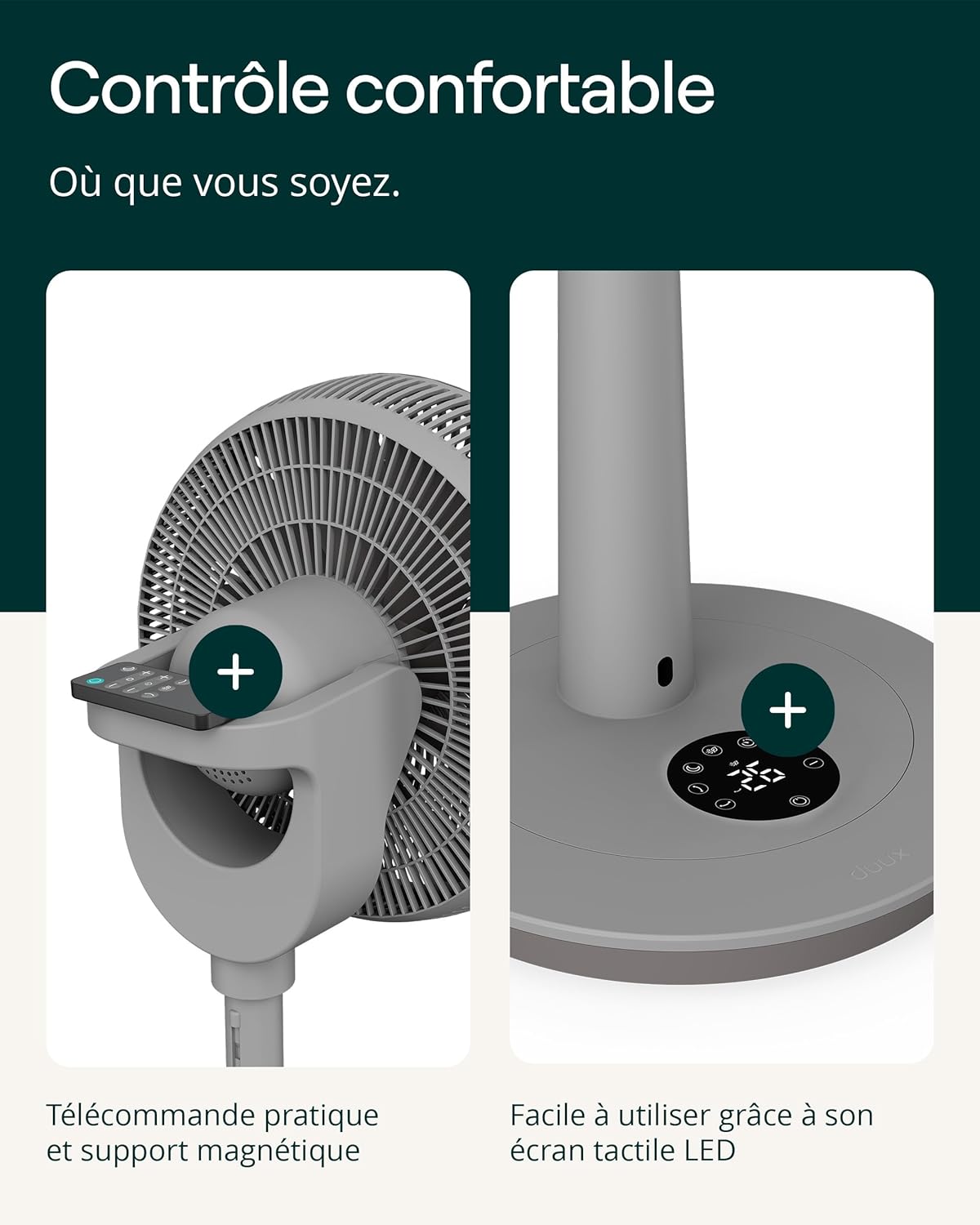 Duux - Whisper 3 - 73–95 cm - ventilateur 26 vitesses, économe, oscillant