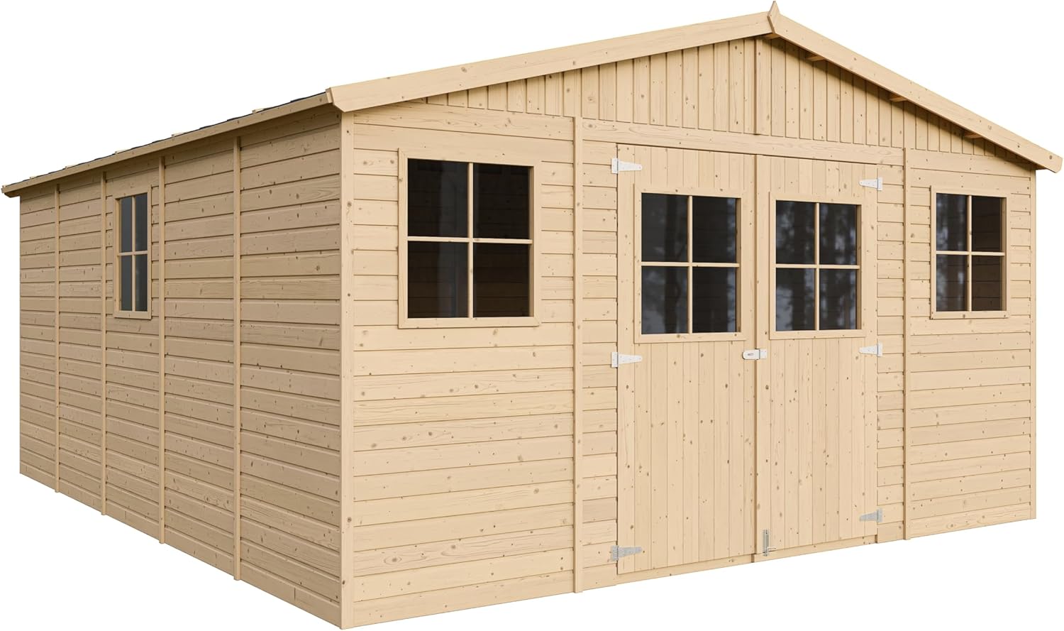 Abri de Jardin en Bois Exterieur avec Les PLANCHERS IMPRÉGNÉ- Maison de Jardin en Pin/épicéa-H246x418x522 cm/20 m²-Construction de Panneaux- Rangement pour vélos, Remise à Outils-TIMBELA M333 +M333G