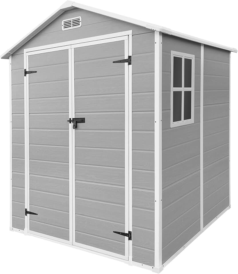 ECD Germany - abri de jardin résine, 151x182x220 cm, double porte, fenêtre, 5m³