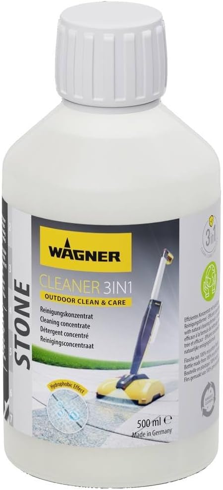 Wagner Stone Cleaner 3 in 1, 500 ml - Concentré pour le nettoyage régulier des surfaces en pierre à l‘extérieur
