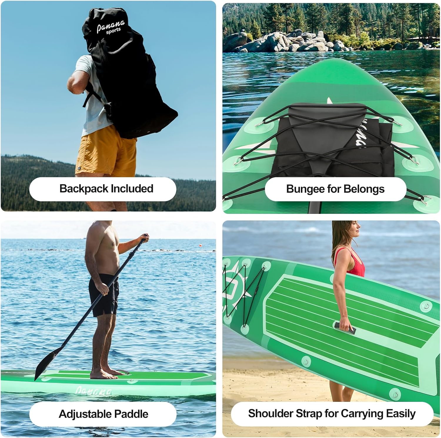 Panana - Stand Up Paddle gonflable - léger, antidérapant, réglable, kit complet