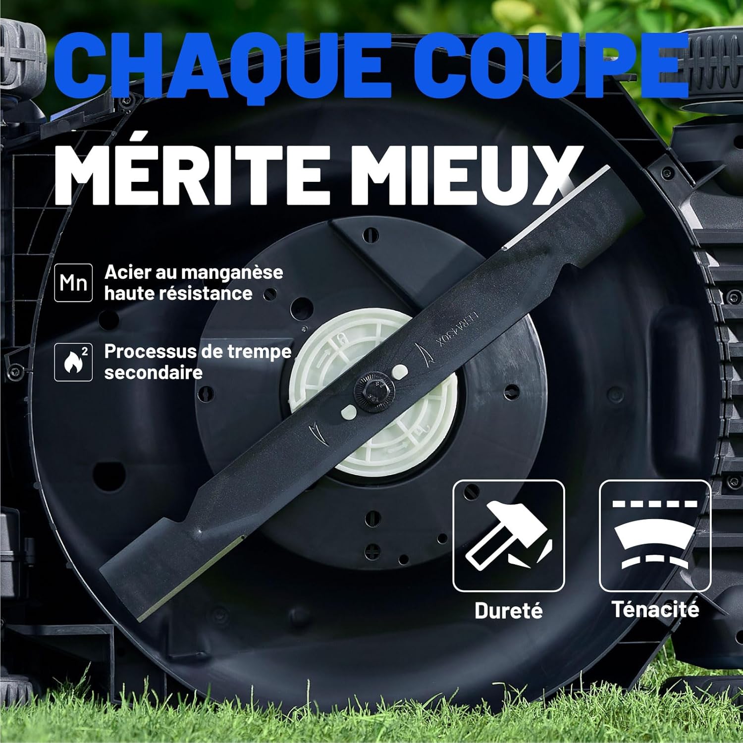 Litheli - Easysurge série - 43 cm - Autotractée, 2x20V batteries, 50L bac, réglable, pour pelouses jusqu’à 500m²