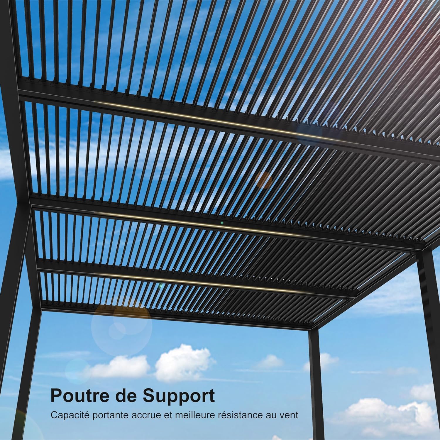 PURPLE LEAF - Pergola bioclimatique - 6x3,68m - aluminium lames orientables