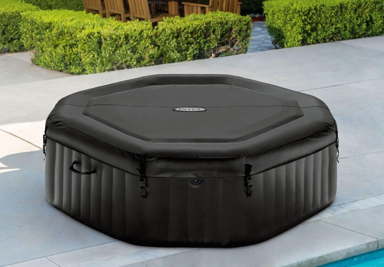 Intex Pure SPA Octagon - 201x71 cm - 4 pers, eau salée, 795 l, noir - 28458