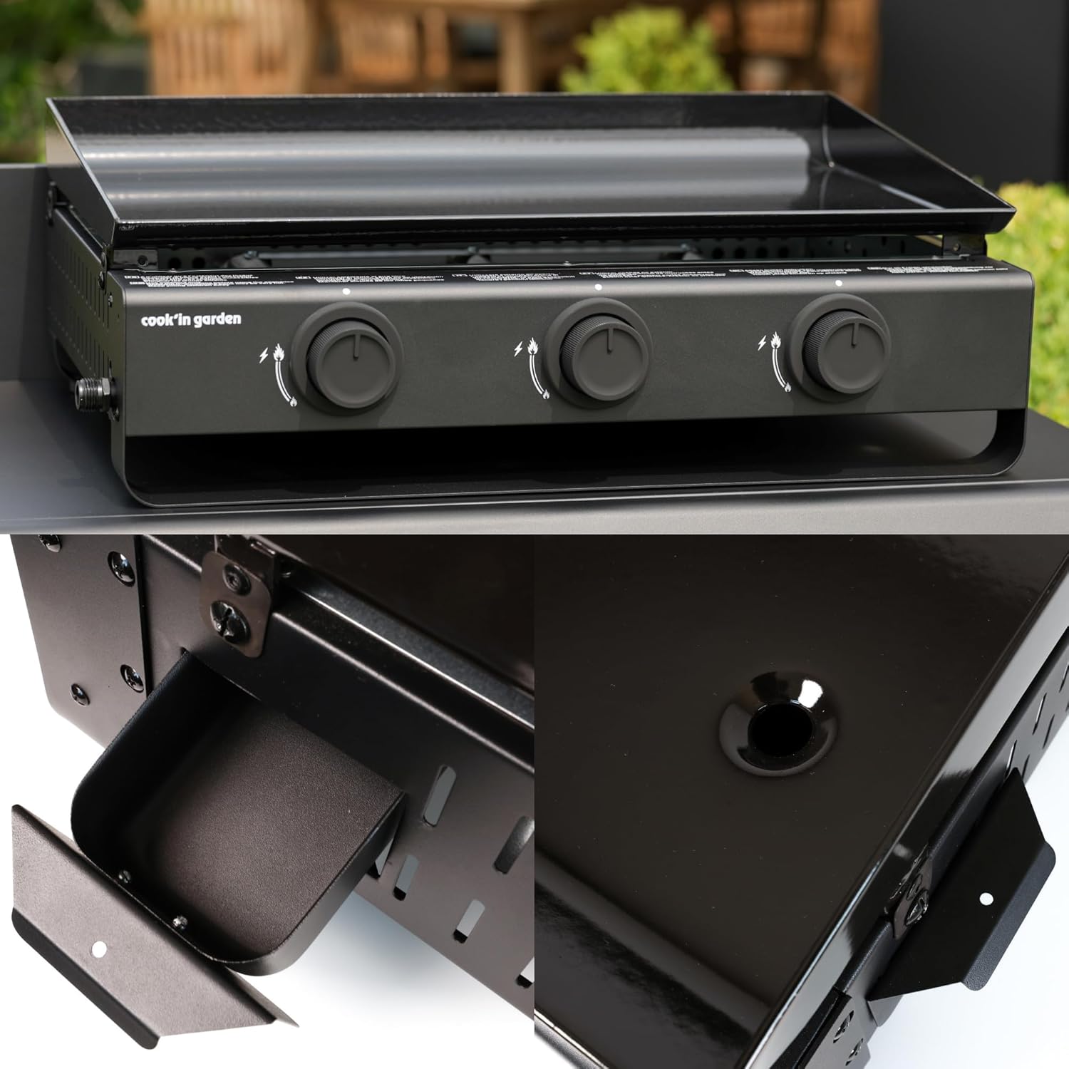 Cook'in Garden - Tempo 3 brûleurs - 6 kW - acier émaillé - bac amovible