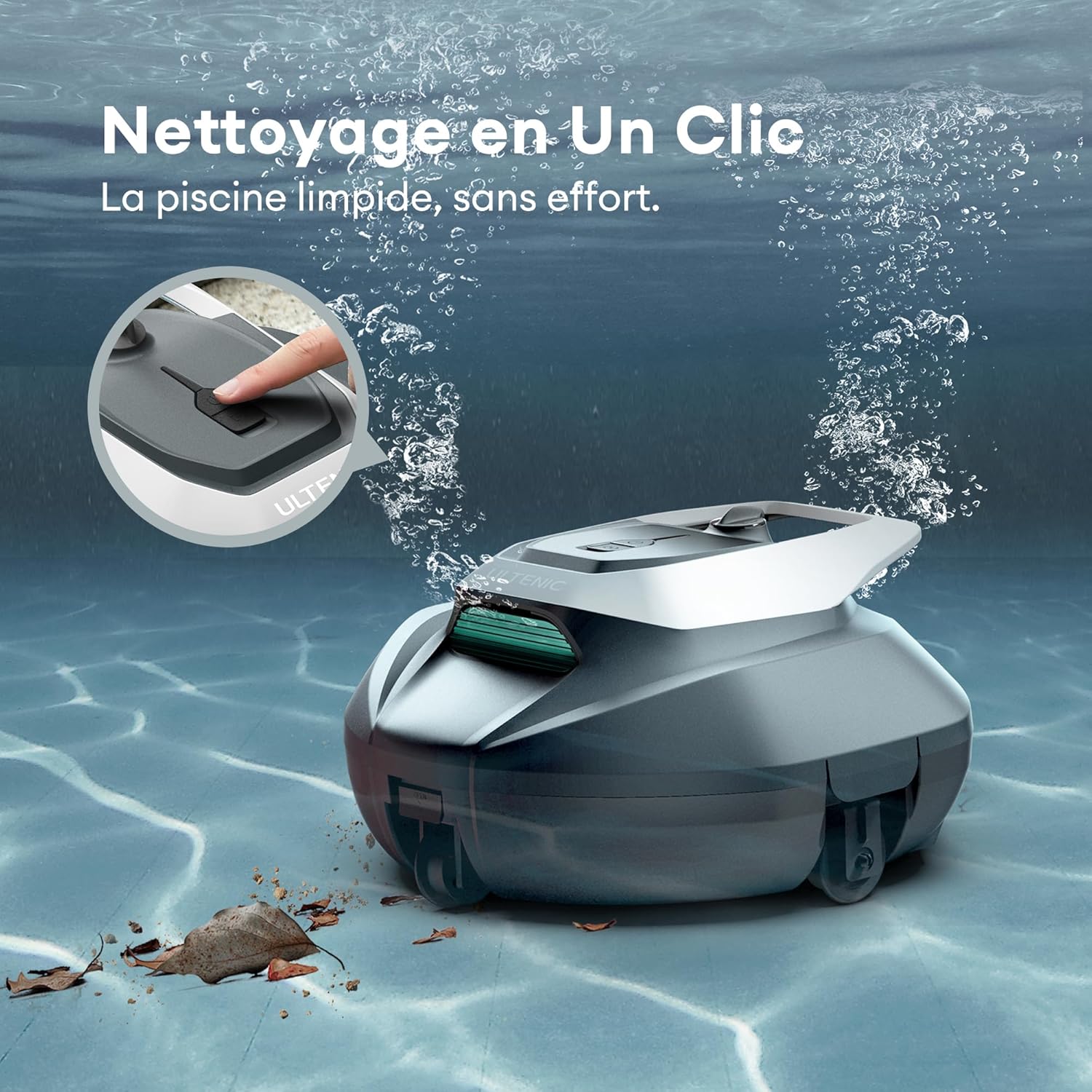 Ultenic - Pooleco 10s - 80㎡ - robot piscine sans fil, APP, 90min, haute aspiration