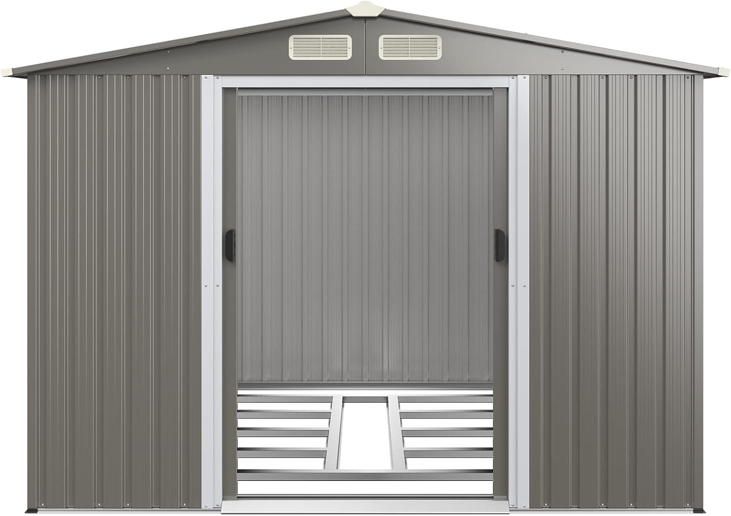 RELAX4LIFE - Abri de jardin acier 260x206,5x108cm, double porte, toit appentis, KX7293PK+FR