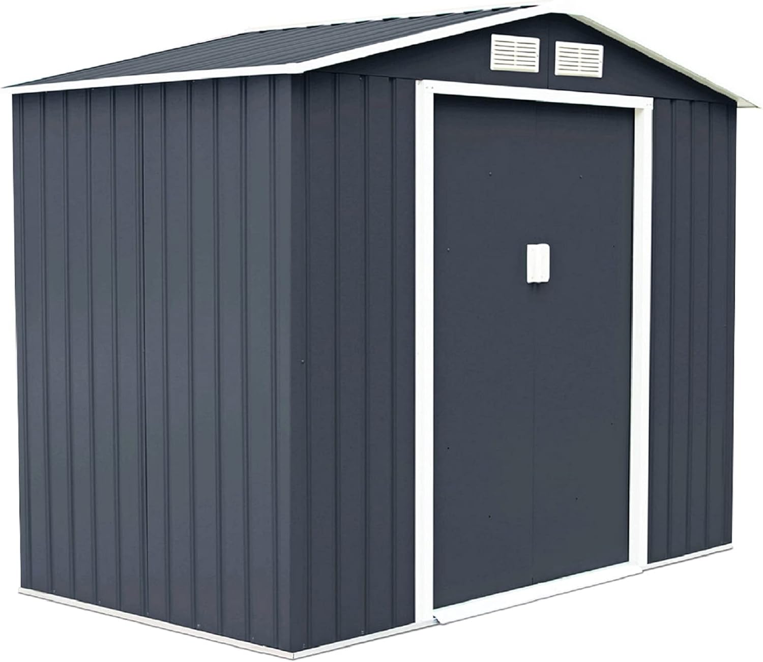 GIANTEX - Abri de jardin métal 213x127x185cm porte coulissante robust