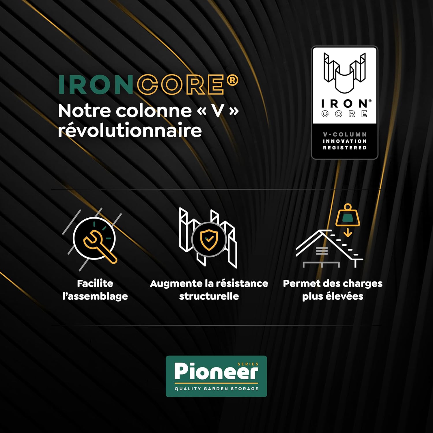 Hoggar - abri Pioneer - 162x174x207cm - métal, portes renforcées, serrure à clé, plafond robuste, 2,82m² - Y30