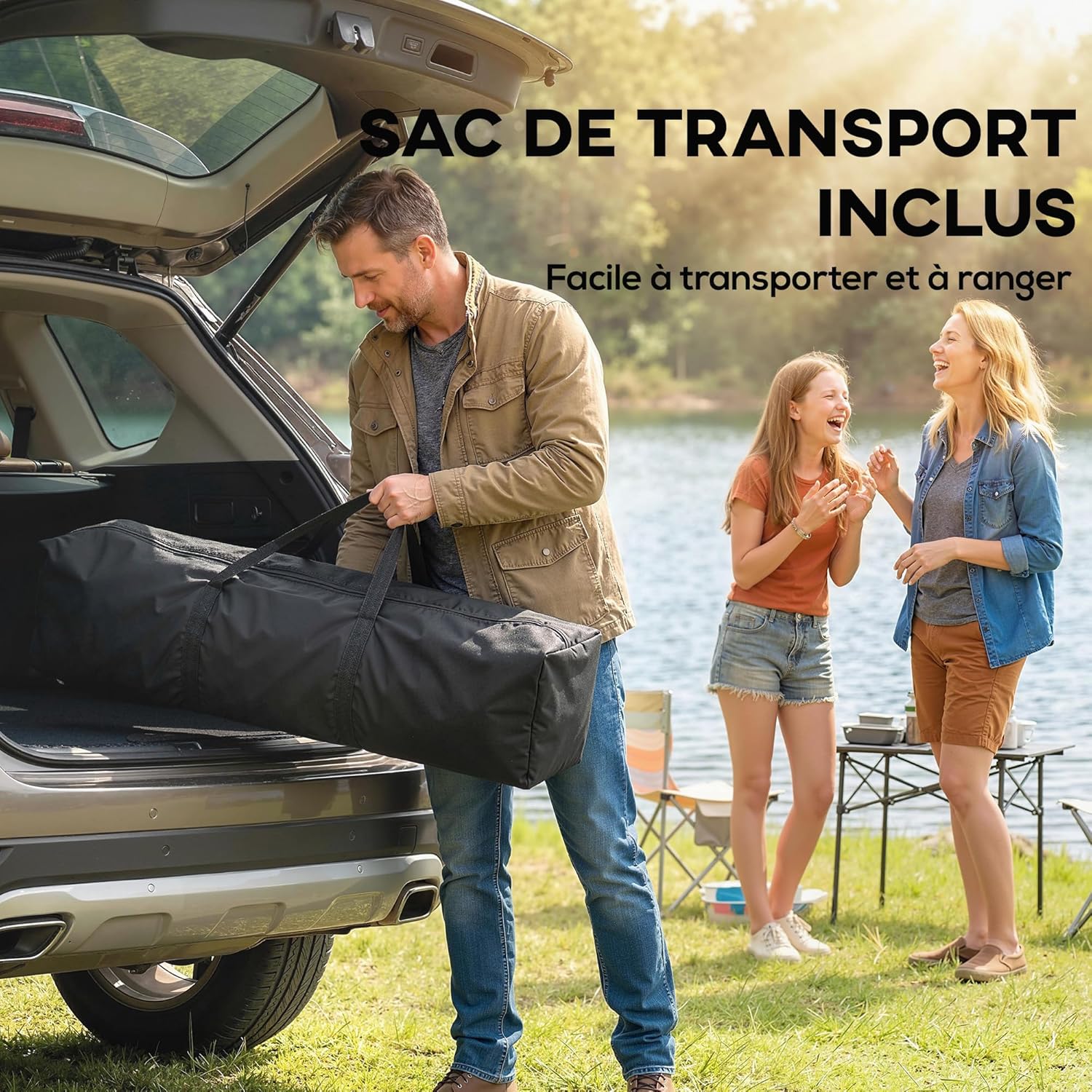 Outsunny - tonnelle pop-up Series - 2,5x2,5m - protection UV50+, 4 parois, sac transport, hauteur réglable