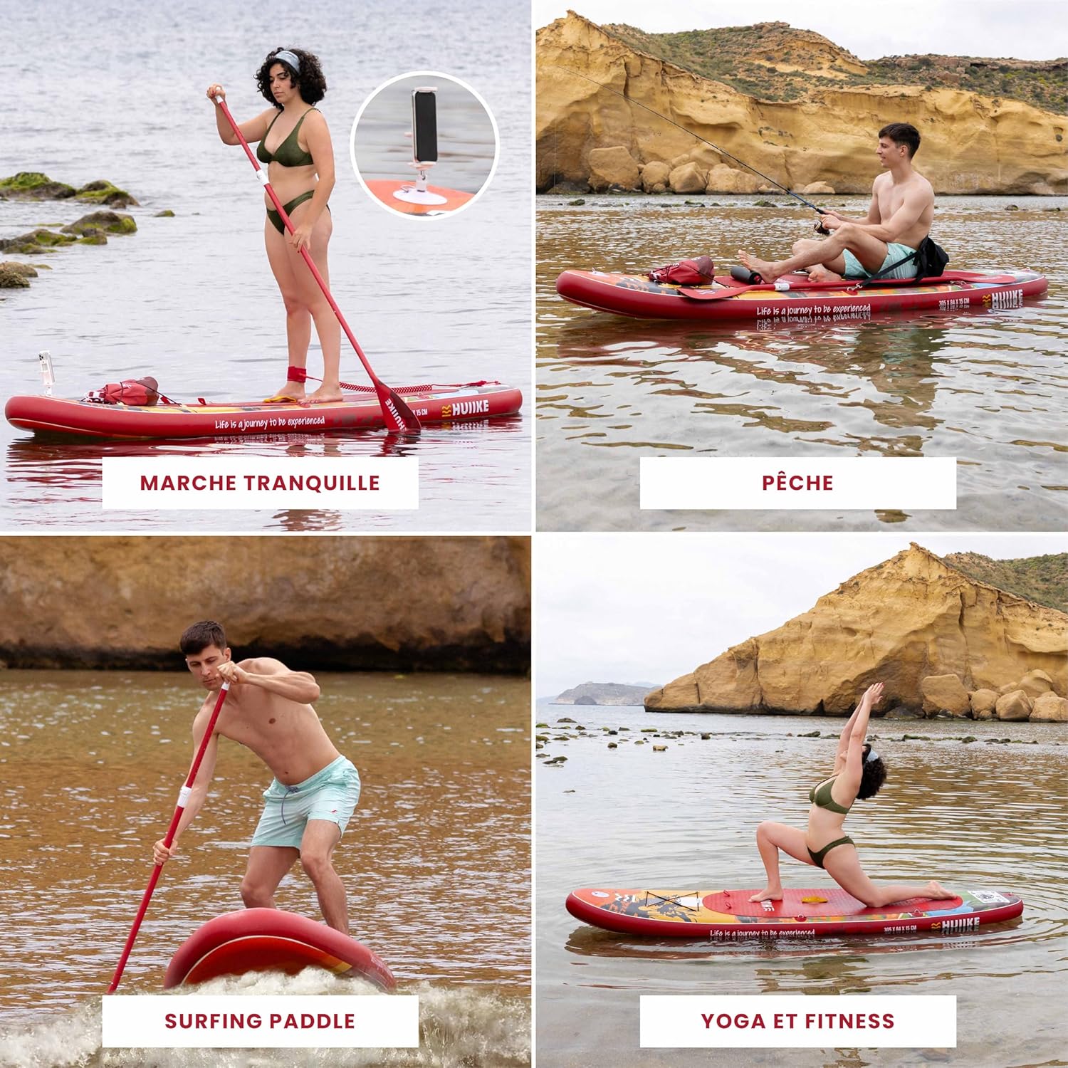 HUIIKE - Paddle gonflable adulte, 305x84x15cm, accessoires inclus, 130kg