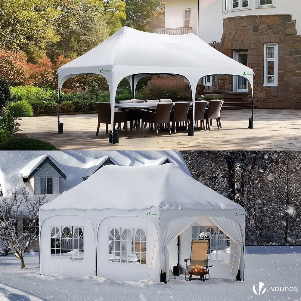 VOUNOT - tonnelle pliante 3x6m - 6 parois, imperméable, anti-UV