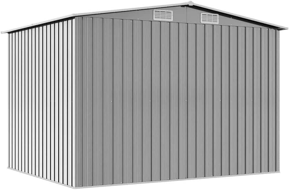 vidaXL - abri de stockage métal gris - 257x205x178 cm - rangement jardin