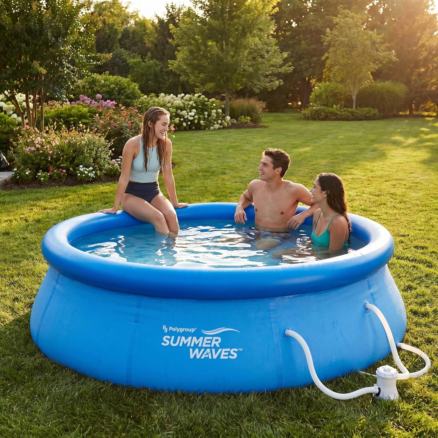 Summer Waves Piscine de 366 x 91 cm, installation rapide, idéale pour la famille, avec pompe de filtration