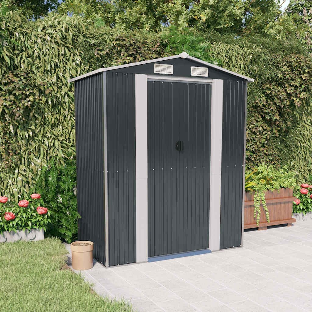 vidaXL - Abri de jardin - 192x108x223 cm - acier galvanisé, anthracite