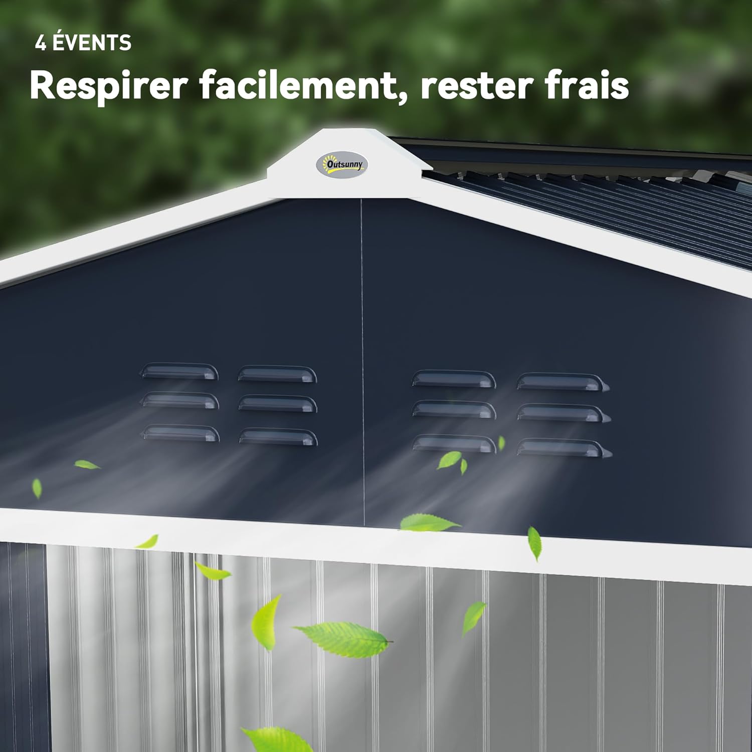 Outsunny - Abri de jardin XXL 5,4m², acier galvanisé, 277x195x192cm