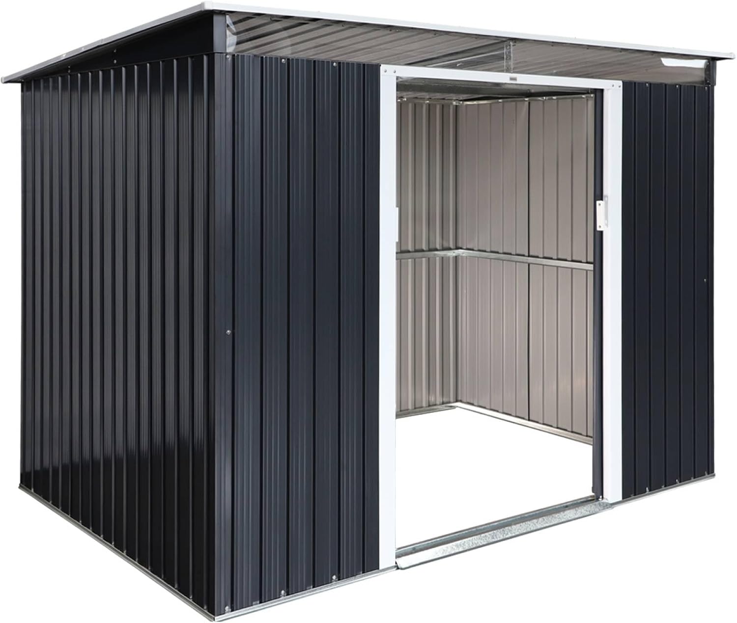 sweeek - Abri de Jardin en métal Couleur Anthracite 4.85m² avec puits de lumière - AUDOMAROIS-