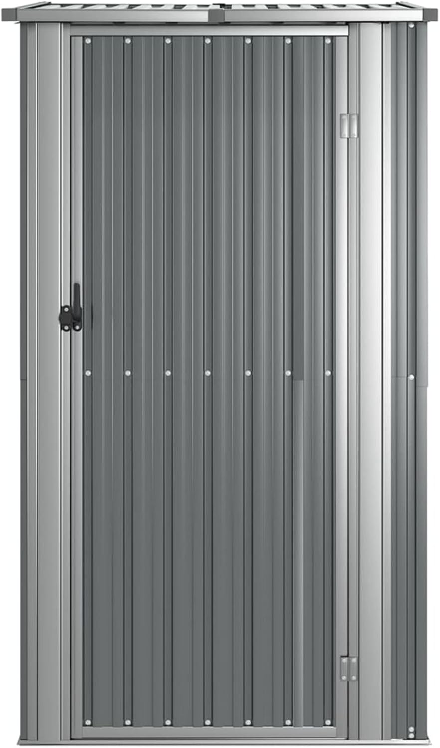 ShGaxin Abri de jardin, abris pour parcelles, abris de jardin, abri de jardin extérieur, maisons préfabriquées, acier galvanisé gris, 118,5 x 97 x 209,5 cm