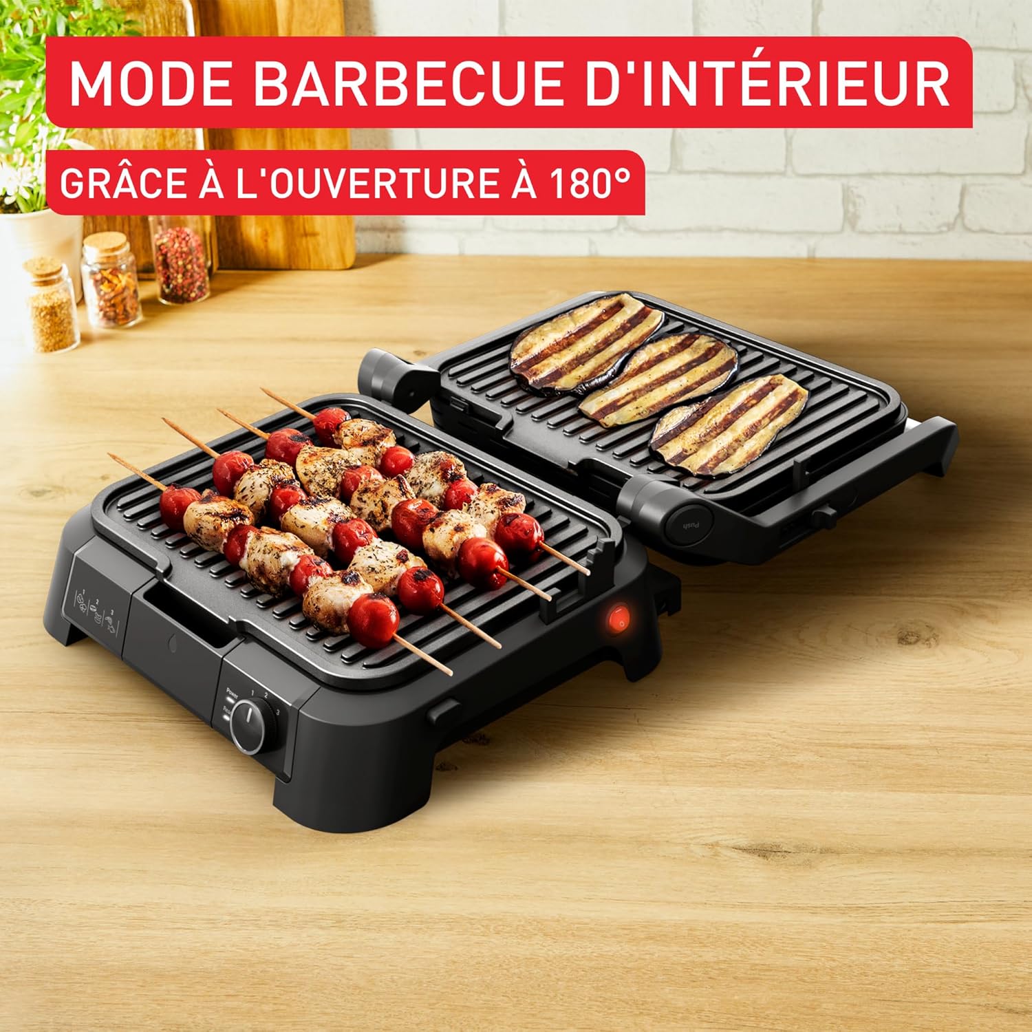 Tefal - SuperGrill 3-en-1 - thermostat réglable, 3 hauteurs, 2000W, GC510DE0