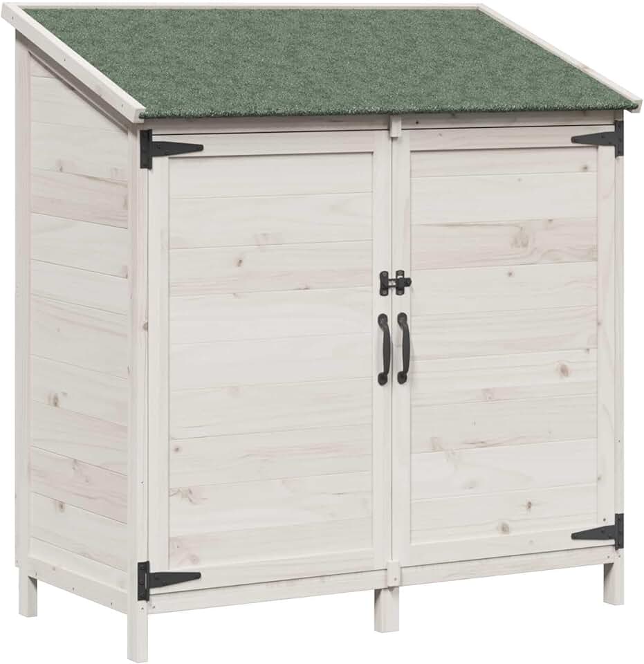 vidaXL - abri de jardin blanc, 106,5x56x113,5 cm, bois ingénierie, étanche