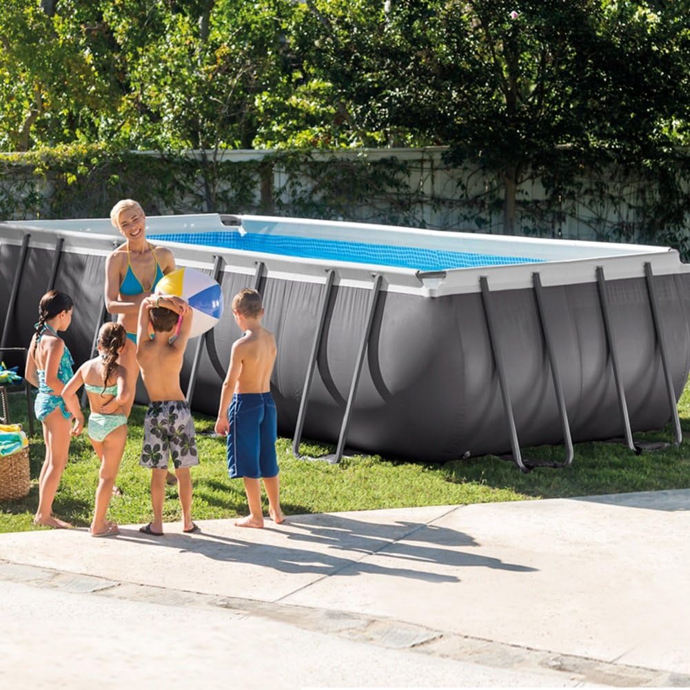 Intex Piscine Tubulaire Ultra démontable avec Station de filtrage et Accessoires 549x274 Carrée Gris ULTRA XTRTM RECTANGULAR POOL SET