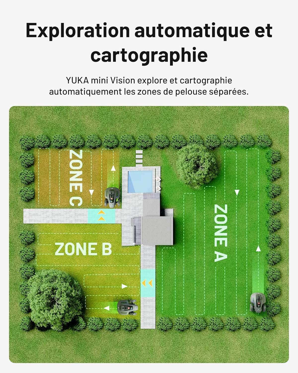 Mammotion - YUKA Mini - 700 m² - tondeuse robot AI vision triple caméra YUKA Mini